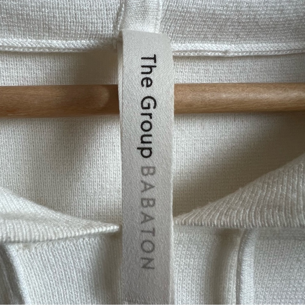 BABATON ARITZIA Hoodie Pullover Sweatshirt Cream Oversized Knit Lounge Minimal - Picture 2 of 9